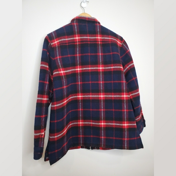Thunder Cotton Navy and Red Plaid Barn Jacket - Picture 2 of 6